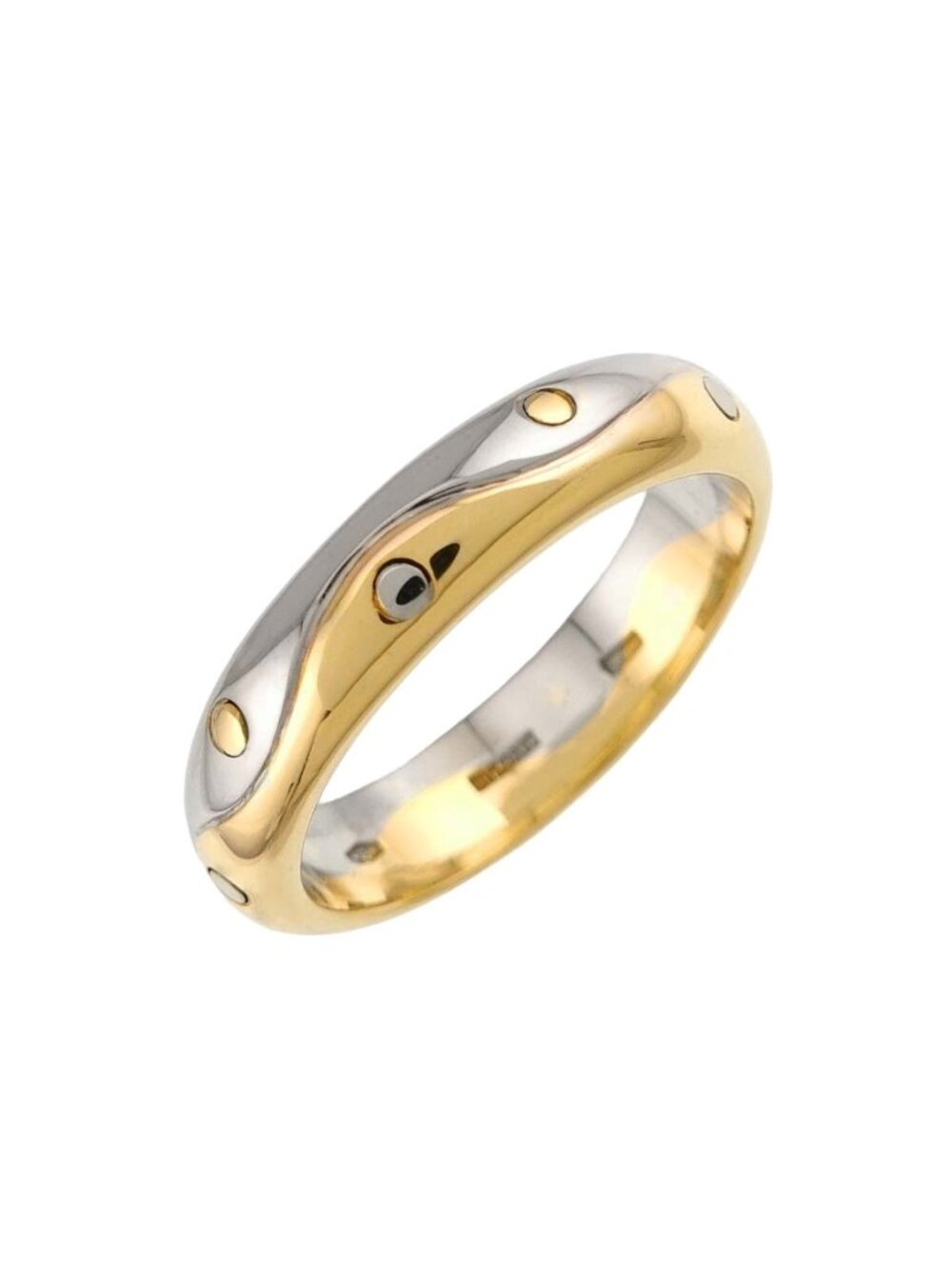 Bvlgari Onda Ring 18k Yellow Gold WG White 750 Wave